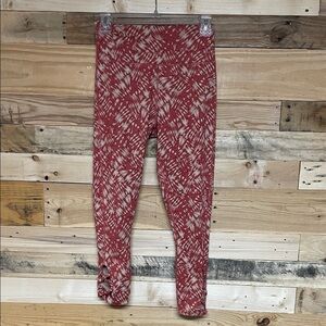 Maurices size XS Red & Tan Pattern Buttery Soft Legging with Ankle cutout 2/$30